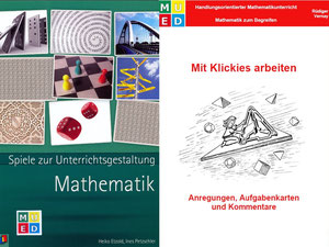Klassensatz Klickies inkl. Arbeitsheft „Mit Klickies arbeiten“, Soft-Cover Buch „Spiele zur Unterrichtsgestaltung – Mathematik“ & 5x Klickies-Ordnungs-Holzständern
